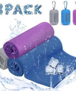 Kühlhandtuch 3er Set, Schnelltrocknend Mikrofaser Kühlhandtuch für Fitness und Yoga