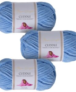 Utopia Crafts Cuddle Super Chunky Häkelgarn Himmelblau, 100 g Knäuel, Flauschig und Dick, für Anfänger, Maschinenwaschba