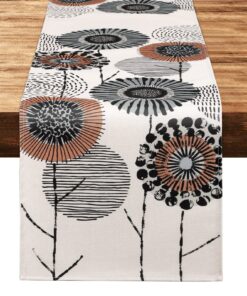 Weldomcor Waschbare Blumen Tischläufer Esszimmer Küche DekorationModern Saisonnal für Frühling Sommer Bauernhaus Hochzei