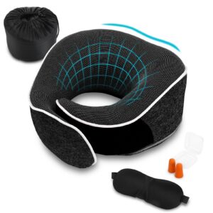 Collazoey Ergonomisches Reisekissen, Memory-Schaum Nackenkissen (dunkelgrau)