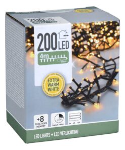 LED Lichterkette EXTRA warm weiß mit 8 Leuchtfunktionen - Weihnachts Beleuchtung für Innen und Außen - Garten Advent Win