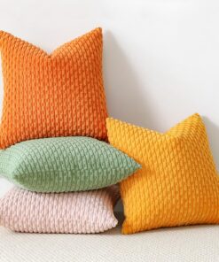 Sungeek 4er Set Kordsamt Kissenbezüge für Wohnzimmer und Schlafzimmer (Bunt, 50x50 cm) | Sungeek Dekokissenbezüge Weich