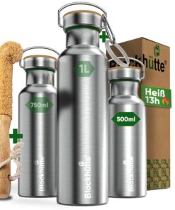 Premium Edelstahl Trinkflasche isoliert 500ml Kinder und Schule BPA Frei