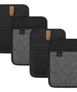 Topflappen Baumwolle Groß 4er Set Anti-Rutsch zum Kochen und Backen - Trendig Schwarz Küchenzubehör