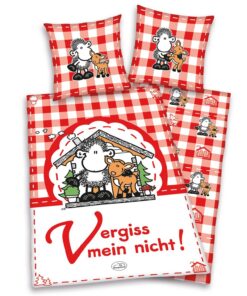 Sheepworld Herding 447384050 Bettwäsche 100 % Baumwolle + Kopfkissenbezug für Familien mit Kinderbett + großzügiger Bett
