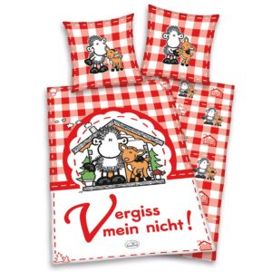 Sheepworld Herding 447384050 Bettwäsche 100 % Baumwolle + Kopfkissenbezug für Familien mit Kinderbett + großzügiger Bett