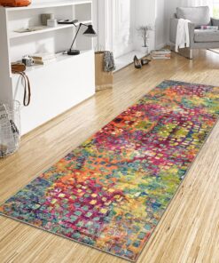 WTHYGB rutschfest_waschbar Küchenläufer Flur Schlafzimmer Innen 40x60 cm Modern Plaid Grün-Rot