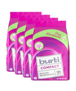 Burti Compact 4er Set - reinigt schonend farbige und feine Textilien, 1,1 KG, ca. 88 Waschladungen, Seife und Enzyme, A.