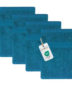 4er Set Frottee Waschhandschuhe 16×21 cm – 100% Baumwolle, besonders weich & saugfähig – Petrol
