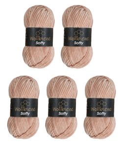 Wollbiene Softy Babywolle Chenillewolle 500 Gramm Super Bulky Puder 10 | Wollbiene Softy Chenillewolle Strickwolle 500