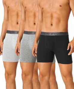 FINETOO Baumwollige Boxershorts Men 3er Pack Retroshorts S-3XL Global Recycled Standard