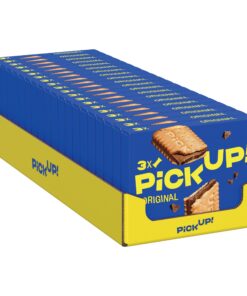 PiCK UP! Original Keksriegel - knackiges Milk Chocolate zwischen knusprigen Keksen |ideal für unterwegs| 20 x 3er Multip
