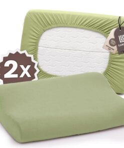 Kissenbezug für Gesundheitskissen Atmungsaktiv 95% Baumwolle 2er Pack 30-45x50-65cm Salbei Grün