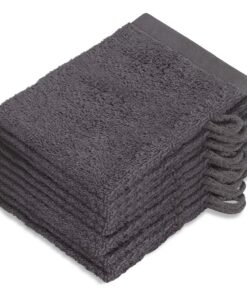 NatureMark Frottier-Waschhandschuhe – 10er-Pack (15 x 21 cm) | 100% Baumwolle | Graphit