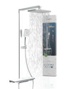 Schütte HAWAII Duschsystem Chrom, Thermostat und Glasablage, perfekt für gebärdener Männer | Schütte HAWAII Duschsystem