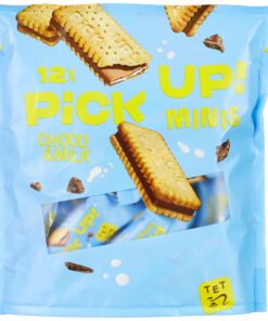 PiCK UP! Minis Choco&Milch 1 x 127g - Knackiges Milchschokoladenriegel-Snack zum Teilen, ideal für Familien, 1 x 12er Be