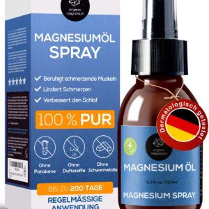 Ultra Pur MagnesiumÖl Spray - Flüssig MagnesiumChlorid Oil Konzentrat für Muskelahecy & Sport | 100ml | 100% Reines Zech