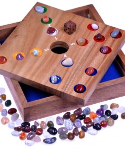 LOGOPLAY Big Hole - Holz Brettspiel für Erwachsene - Grosser Würfelspielbereich - Eleganteste Edelsteine inklusive - 10