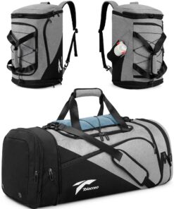 Tolaccea Sporttasche Rucksack für Herren und Damen, 45-63L, Global Recycled Standard, mit Schuhfach und Laptopfach - ide