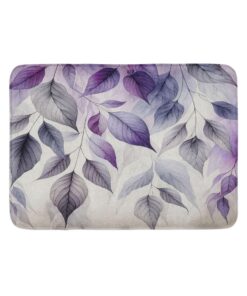 Ambesonne Violette Badematte - Kaskade von Blättern an einem kalten, windigen Morgen - Pastellton - Plüsch-Badezimmerdek