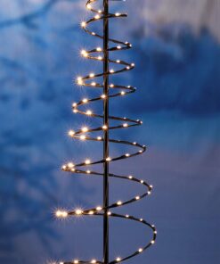 Spetebo Metall Weihnachtsbaum 100 LED warmweiß - Außen- und Innenset als Weihnachtsbeleuchtung