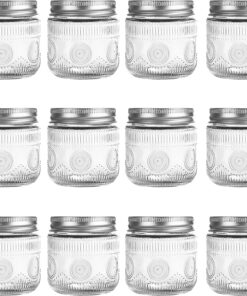 Gläser Mit Schraubverschluss 230ml, 12 Stück Mason Jar für Konservieren und Basteln