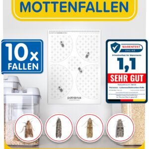Lebensmittelmotten-Falle [10 Stück Vorteilspack] -Ideal für Haushalte mit belangigem Trockenfutter - Wirksam bei der Bef
