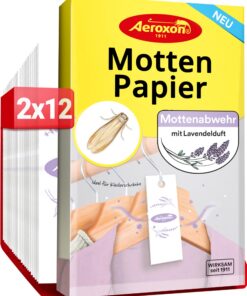 Aeroxon Mottenschutz Kleiderschrank - Effektiver Schutz gegen Kleidermotten, Textilschutz für 3 Monate, Lavendelduft