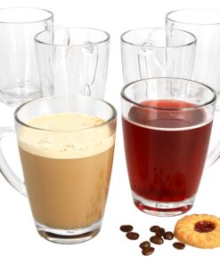 MamboCat Van Well Nordic Glas-Kaffeetassen 6er Set - Hochwertige Glas-Tassen für Kaffee und Tee I Teegläser mit Henkel 2