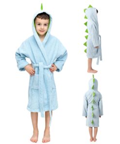 Twinzentransparent Kinderbademantel Dinosaurier - 100% Baumwolle OEKO-TEX® - Kinderbademantel Girl and Boy Twinzentransp