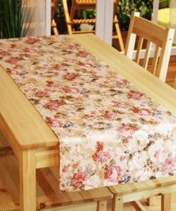 KAMACA Serie Romantic Roses Tischläufer hohe Baumwolle Pastellfarben