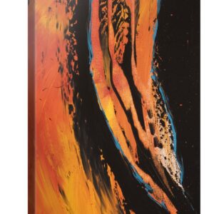 PICANOVA - Orange Swirl Premium Leinwanddruck Für Schlafzimmer | PICANOVA - Orange Swirl Kunstdruck Auf 2cm Holz-Keilra