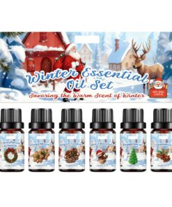 Winterliches Ätherisches Öle Set – Weihnachtskranz, Lebkuchen, Zuckerkekse – Aromatherapieöle für Diffusion und Kerzenhe