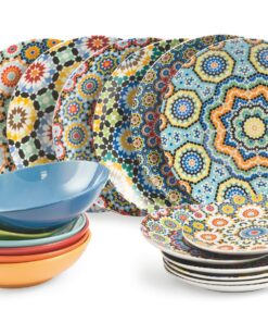 Villa d'Este Home Marrakech Geschirr 18er Set - Premium Porzellan für elegantes Dinner