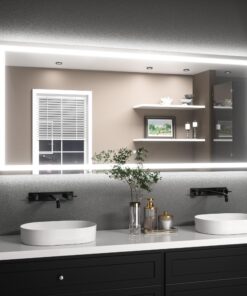 TETOTE Badspiegel mit Beleuchtung Beschlagfrei 180x80cm, Badezimmerbeleuchtung Wandspiegel ohne Rahmen Led Touch-Schalte