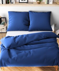 Wolkenfeld Winter Bettwäsche 155x220 cm – Marine Blau | kuschlig weich & bügelfrei | ÖKO-TEX Zertifiziert