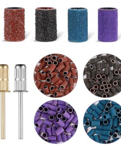 200 Stück Nagelfräser Aufsätze, 80/120/180/240 Grit Schleifkappen, Für Nageldesign, Maniküre und Nagelpflege mit 2 Pcs N