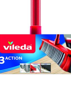 Vileda 142494 Besen -(rot/schwarz), 35 x 6 x 145 cm, sauberer Haushalt durch professionelle Putzutensilien