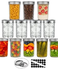 OAMCEG Einmachgläser 240ml 12er Set - Mason Jar Schraubgläser mit Deckel für Meal Prep Overnight Oats Marmelade