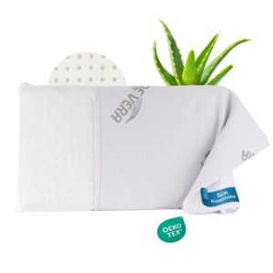 MaxxGoods orthopädisches flaches Kopfkissen aus Visco Gelschaum - Unterstützung für HWS und Babys & Kinder (50x30x5cm)
