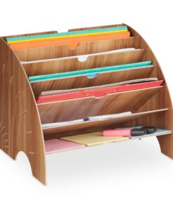 Relaxdays Dokumentenablage 6 Fächer DIN A4 Büro-Organizer 27x34x27 cm