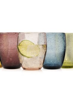 Sänger Trinkgläser Set London | 6 Teiliges Wasserglas Set für 6 Personen, 250ml, Mehrfarbig, Tropfen Textur, Ideal für A
