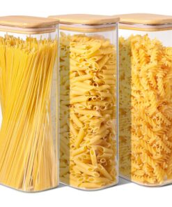 ComSaf Luftdichte Vorratsgläser 3er Set 2,1L mit Deckel - Glasbehälter für Spaghetti Mehl Müsli Küche