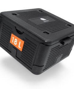 Thermobox Klein Faltbar Schwarz Warmhalten Kühlen - 18 L - Essen Warmhaltebox klappbar 38 x 38 cm - Isolierbox mit isoli