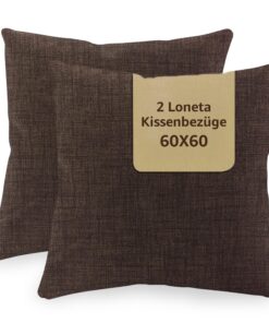 SONIT - Sofa Kissenbezüge 60x60 cm - Wohnzimmer und Schlafzimmer Deko -Made in Italy - Braun