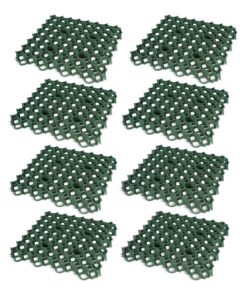 Blizz-z Grün Rasengitter | 49,2 x 49,2 cm x 3,9 cm | 100% Recyclingmaterial | Gartenmobility | 8 Stück = ca. 2 m² | Park