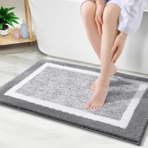 S Smyry rutschfeste Badezimmerteppich Super Weich Saugfähig Waschbar Flauschiger Duschvorleger OEKO-TEX STANDARD 100