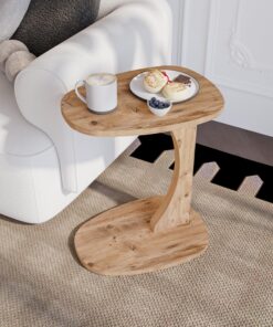 Sugodesign Beistelltisch Couch mit Rollen, stilische Holz-Optik fürs Wohnzimmer - kleiner Couchtisch mit idealer Ablagef