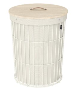 SONGMICS Wäschekorb mit Deckel für Schlafzimmer, vielseitig, herausnehmbarer Wäschesack LCB160W01