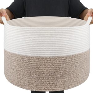 Maliton Geflochterer Wohnzimmeraufbewahrungskorb, Weiß Braun, 50x33 cm